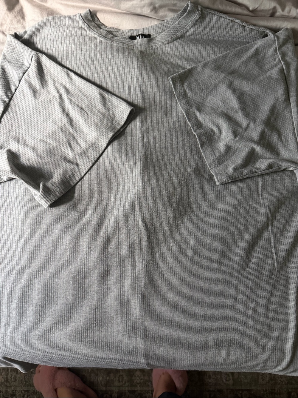 Light Gray Lala Ribbed tunic